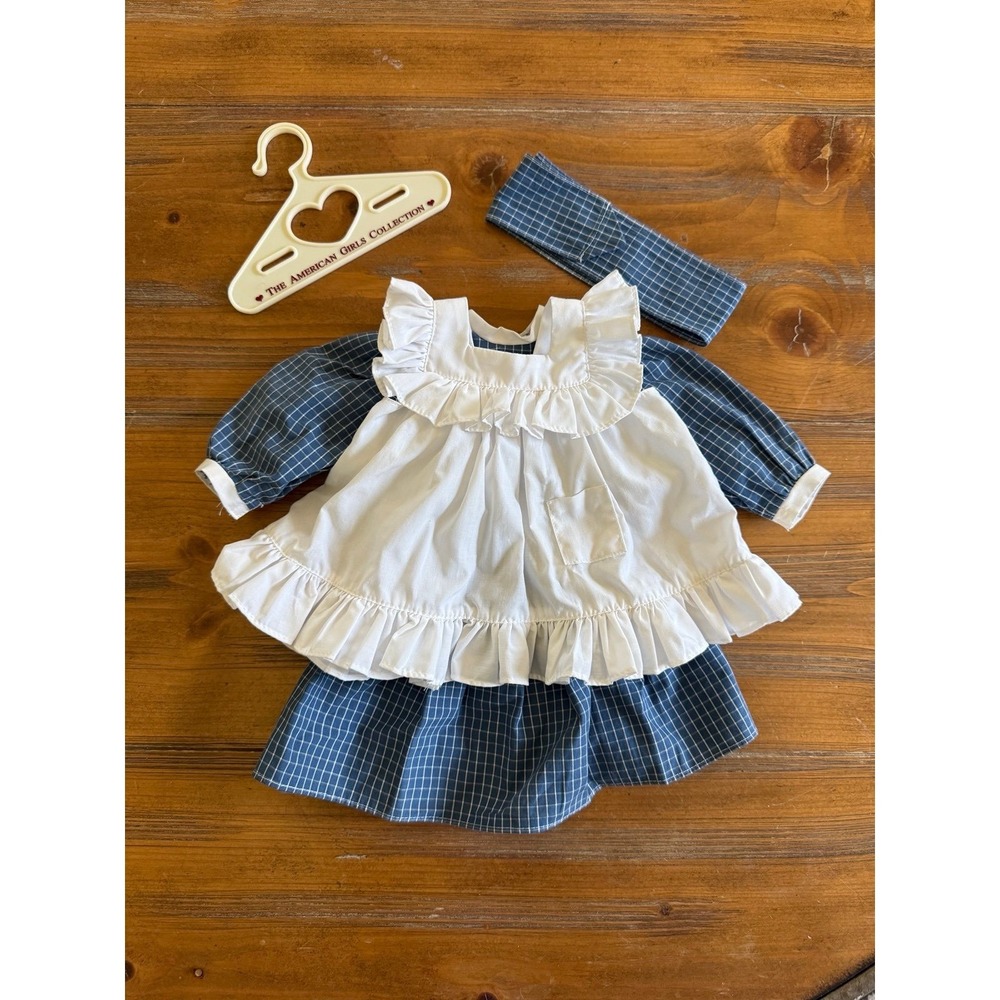 American Girl Pleasant Company Samantha Play Dress, Pinafore Apron & ribbon